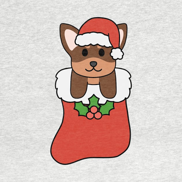 Christmas Brown and Tan Chihuahua Stocking by BiscuitSnack